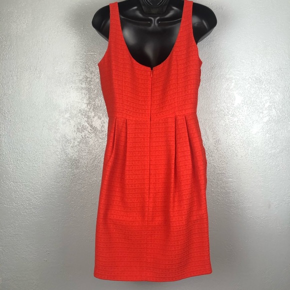 ANN TAYLOR Orange textured sheath dress Sz 4 - Picture 7 of 13